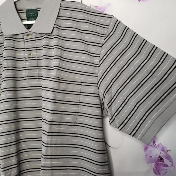 Scandia Woods Stripe Button Top Spread Collar Golf Polo 2XL - Picture 6 of 7